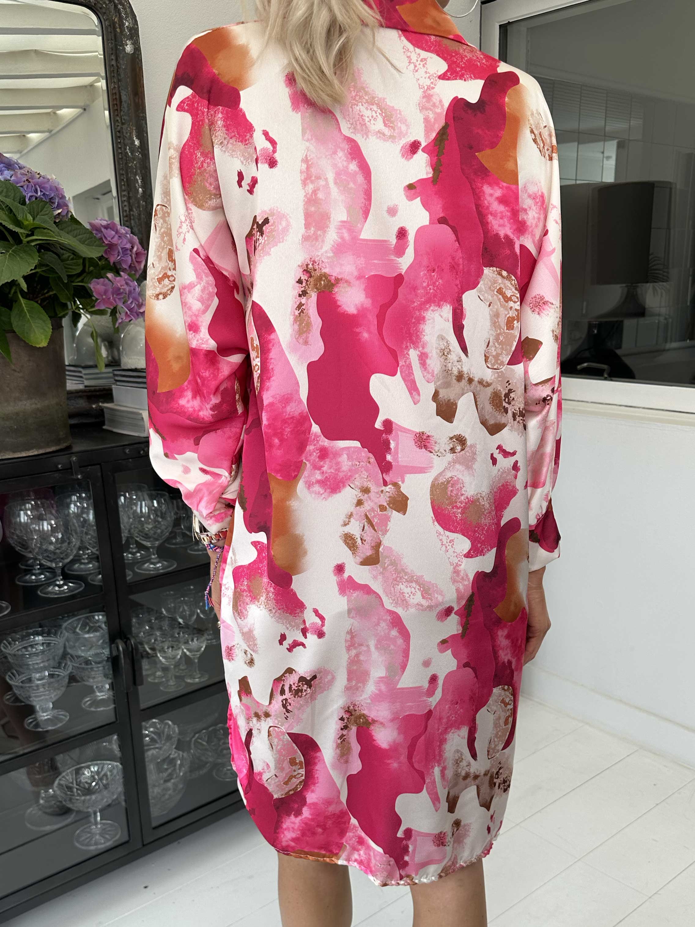 Hassel - Fin skjortekjole i silkelook